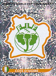 Team Emblem Cote D'Ivoire samolepka Panini World Cup 2010 #525